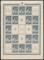 Jugoszlávia 1941 Zágrábi bélyegkiállítás sor teljes ívekben 9 szelvénnyel, Mi 437-438 benne 437 I (m...