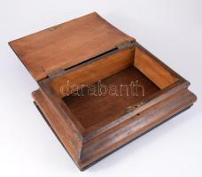 Biedermeier fa láda. Intarziás Kulcs nélkül 31x24 cm