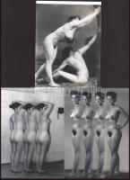 "Ketten, hárman, négyen", szolidan erotikus felvételek, 3 db modern nagyítás, jelzés nélkül, 21x15 cm