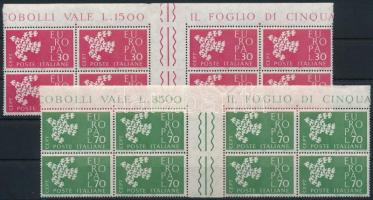 Olaszország 1961 Europa CEPT ívközéprészes nyolcastömbök