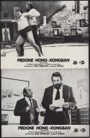 cca 1989 előtt készült, "Piedone Hong-Kongban" című olasz film jelenetei és szereplői, 6 db vintage produkciós filmfotó (vitrinfotó, lobbyfotó) ezüst zselatinos fotópapíron, a használatból eredő (esetleges) kisebb hibákkal, 18x24 cm