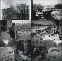 1945 Budapest, az ostrom idején, 6 db modern nagyítás, jelzés nélkül, 10x15 cm
