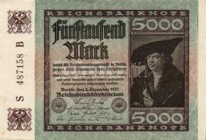 Német 3. Birodalom/Weimari Köztársaság 1922 5000M Vj.:Hakensterne T:I-