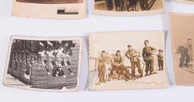 ca 1930-1942 Kb 40 db érdekes katonai fotó, magyar és csehszlovák katonák, síelők, romos városok, st...