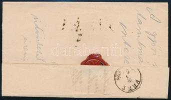 1867 5kr díjjegyes kivágással bérmentesített távolsági levél / Domestic cover franked with 5kr PS-cu...