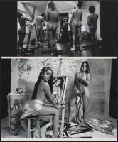 cca 1989 "Műtermi tanulmányok", szolidan erotikus felvételek, 2 db modern nagyítás, jelzés nélkül, 15x21 cm és 10x15 cm