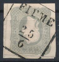 1861 Szürke Hírlapbélyeg, szép nyomat "FIUME" Certificate: Strakosch