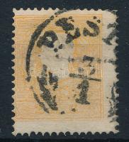 1858 2kr narancs látványos elfogazással "PESTH" (150.000) (tűhegynyi elvékonyodás / small thin)