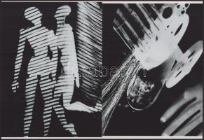 Man Ray (1890-1976) amerikai fotóművész, a dadaizmus és a szürrealizmus egyik meghatározó művészének alkotásai (Rayograph), 2 db modern nagyítás a néhai Fotó újság hagyatékából, jelzés nélkül, 21x15 cm