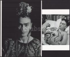 cca 1950 Frida Kahlo (1907-1954) mexikói festőművészről készült, jelzés nélküli felvételek, 2 db modern nagyítás, 21x15 cm és 15x10 cm