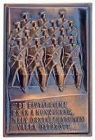 Kiss Nagy András (1930-1997) 1977. "De elvtársaim! Ez az a munkásság, mely osztályharcban vasba öltözött... / Emlékül a Munkásőrség alapító tagjának a Munkásőrség országos parancsnokától 1977. II." vörösréz emlékplakett (104,5x72mm) T:AU
