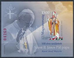 2020 Szent II. János Pál pápa vágott blokk (13.000)