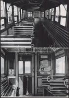 cca 1950 előtti felvételek a budapesti villamosok belső kialakításáról, 2 db modern nagyítás, jelzés nélkül, 15x21 cm