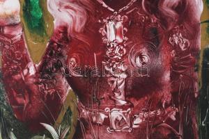 Szilágyi Imre (1942-): Lány madárkával. Olaj, karton, jelzés nélkül. 70x55 cm. Fakeretben