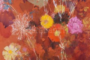 Gulyás Dénes (1927-2003): Csokor, 1992. Olaj, farost, jelzett. Hátoldalán autográf felirattal. Dekor...