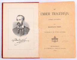 Madách Imre: Az ember tragédiája. Drámai költemény. Harmadik népies kiadás. Bp.,1893, Athenaeum. Kiadói egészvászon-kötés, kis kopással