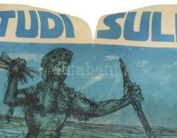 1970 Convegno di Studi Sulla Magna Grecia, Taranto. Olasz kiállítási plakát, litográfia, papír. Jelz...