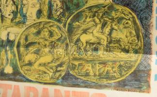 1970 Convegno di Studi Sulla Magna Grecia, Taranto. Olasz kiállítási plakát, litográfia, papír. Jelz...