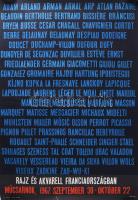 1967 Rajz és akvarell Franciaországban, Műcsarnok (Arp, Chagall, Delaunay, Ernst, Giacometti, Hajdu, Hartung, Picasso, Vasarely stb.). Killítási plakát, ofszet,, papír. Jelzés nélkül. Offset-nyomda. Feltekerve. Lapszéli kisebb szakadásokkal. 68×47 cm