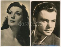 Színészek, előadóművészek 47 db nagyrészt használatlan képeslap az 50-es évekből