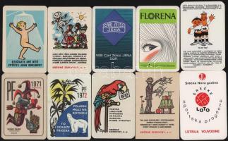 1971-1978 10 db csehszlovák, NDK, jugoszláv kártyanaptár