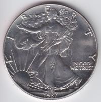USA 1987. 1$ Ag "Liberty" 1oz. T:1- apró ph.