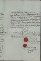 1843 A nyitrai székeskáptalan által kiállított egyházi okirat hiteles másolata, 7 beírt oldal, latin...