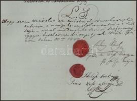 1843 A nyitrai székeskáptalan által kiállított egyházi okirat hiteles másolata, 7 beírt oldal, latin...