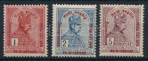1915 Hadisegély (II.) 1K, 2K és 5K (14.000)