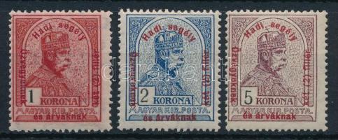 1915 Hadisegély (II.) 1K, 2K és 5K (14.000)