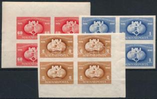 1949 UPU (I.) vágott sor 4-es tömbökben (12.000) (ráncok / creases)