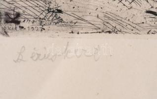 Tarjáni Simkovits Jenő (1895-1995): Igali szérűskert. Rézkarc, papír, jelzett. Üvegezett fakeretben....