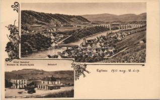 Eglisau with railway station and the railway hotel of R. Eberle-Späth