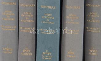 Szentírás. Mózes öt könyve és haftárák. I-V. kötet. Héber szöveg, magyar fordítás és kommentár. Szer...