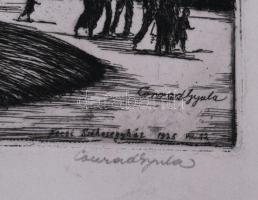 Conrád Gyula (1877-1959): A pécsi székesegyház, 1925. Rézkarc, papír, jelzett, lapszéli elszíneződés...