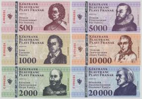 2010. Sopron 500 Kékfrank + 1000 Kékfrank + 2000 Kékfrank + 5000 Kékfrank + 10.000 Kékfrank + 20.000 Kékfrank, mind azonos "000324" sorszámmal, de eltérő sorozatjellel, teljes sor! T:UNC Hungary 2010. 500 Kékfrank + 1000 Kékfrank + 2000 Kékfrank + 5000 Kékfrank + 10.000 Kékfrank + 20.000 Kékfrank all with the same "000324" serial numbers but different prefixes. Full set! C:UNC