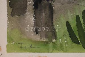 Farkas jelzéssel (Lídia vagy Lajos?): Erdei fények. Akvarell, papír. 30x44 cm
