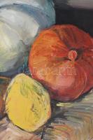 Sütő S. (Kovács) Edit (-): Csendélet tökökkel. Olaj, vászon. Jelzés nélkül, hátoldalán címkén felira...