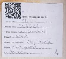 Sütő S. (Kovács) Edit (-): Csendélet tökökkel. Olaj, vászon. Jelzés nélkül, hátoldalán címkén felira...