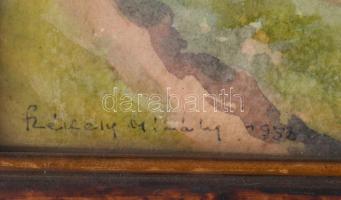 Székely Mihály (-): Táj, 1952. Akvarell, papír. Jelzett. hátoldalán címkén feliratozott. Üvegezett f...