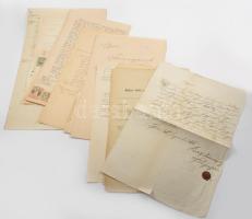 cca 1857-1944 Vegyes papírrégiség tétel, közte a Diviaczky család tagjaihoz fűződő, illetve okmánybélyeges iratok, összesen 14 db