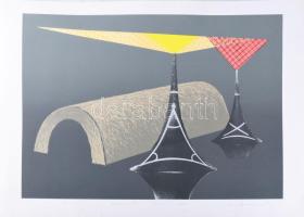 Stefanovics Péter (1947-): Bolyai erőmű II. Szitanyomat, papír, jelzett, számozott (1/15). Lapszéli apró foltokkal. 42×60 cm