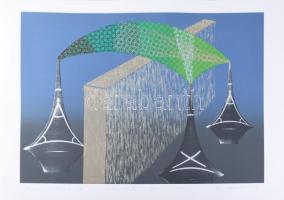 Stefanovics Péter (1947-): Bolyai erőmű III. Szitanyomat, papír, jelzett, számozott (1/15). 42×60 cm