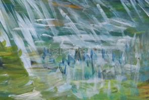 Sütő S. (Kovács) Edit (-): Zuhanyzó nő. Olaj, farsot. Jelzés nélkül, hátoldalán címkén feliratozott....