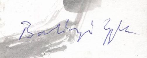 Bakányi Gyula (1955-): Család, akvarell, papír, jelzett, 29,5×20,5 cm