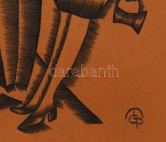 Molnár C. Pál jelzéssel: Szerelmesek. Ceruza, papír. 50x32,5 cm