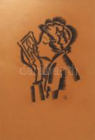 Molnár C. Pál jelzéssel: Vágyakozás. Ceruza, papír. 50x32,5 cm