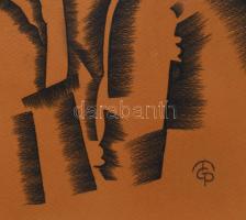 Molnár C. Pál jelzéssel: Vágyakozás. Ceruza, papír. 50x32,5 cm