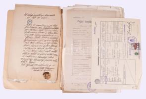 Zsidó család okmány és fotó hagyatéka ca 1900-1960 sok I. világháborús tanácsköztársasági és Horthy kori okmány, katonai, anyakönyvi kivonatok, kereszténységre áttérés, bizonyítványok, sok fotó. Érdekes anyag, érdemes átnézni.