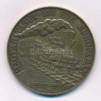 Bognár György (1944-) 1996. "Magyar Vasút - 150 Éve Európában, Pest-Buda" kétoldalas, vert, bronz emlékérem (42,5mm) T:AU